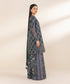 Unstitched Women's Embroidered Lawn Green 3 Piece Suit